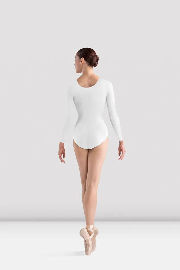 Leotards Ladies Lepsi Long Sleeve Leotard White 8211 Bloch Adult