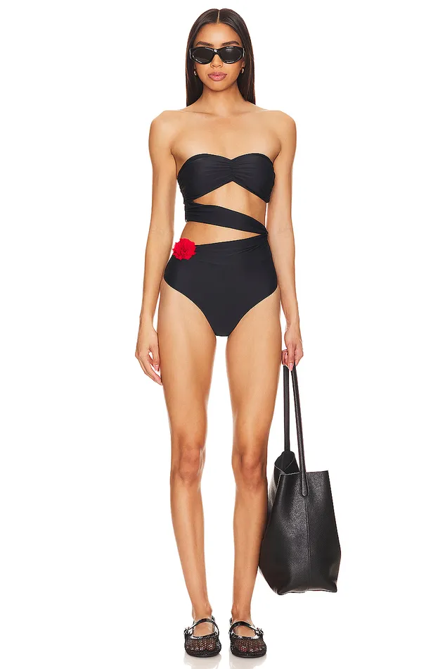 Lima Strapless One Piece Black and Red Women Lovers and Friends Swimsuits and CoverUps Lima Strapless One Piece Black and Red Women Lovers and Friends Swimsuits and CoverUps
