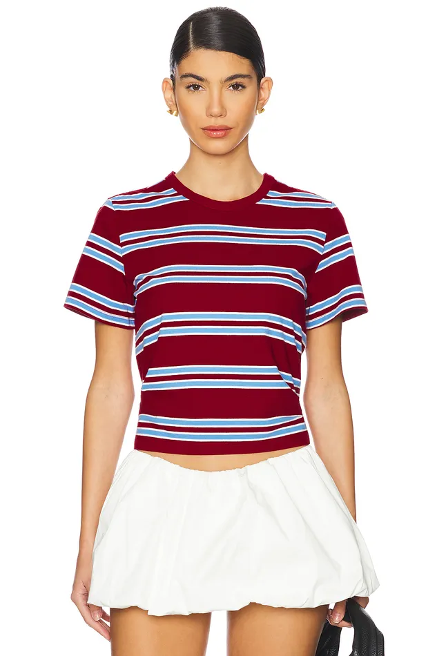 Lindsay Tee Red and Blue Stripe Women Lovers and Friends Tops