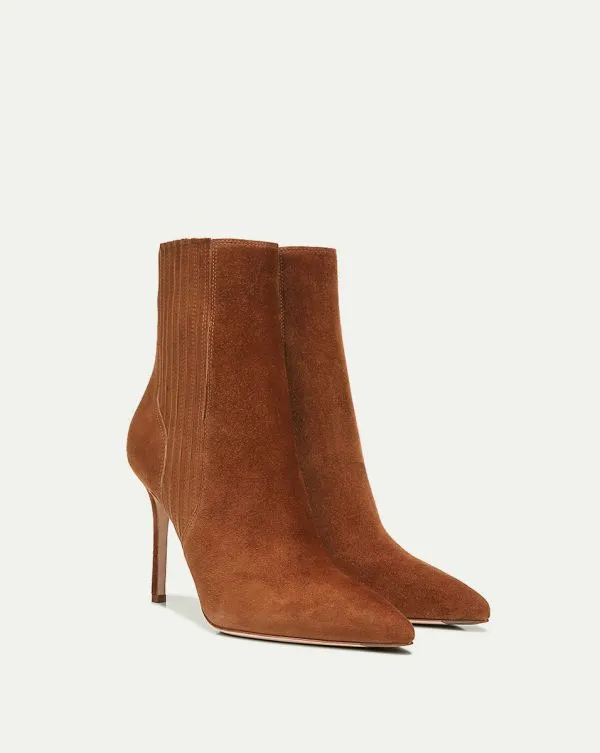 Lisa Suede StilettoHeel Bootie Chestnut Women Veronica Beard Shoes Lisa Suede StilettoHeel Bootie Chestnut Women Veronica Beard Shoes