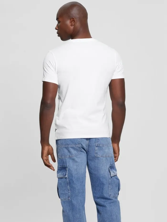 Logo TriScroll Tee Pure White TShirts and Tanks GUESS Men Logo TriScroll Tee Pure White TShirts and Tanks GUESS Men