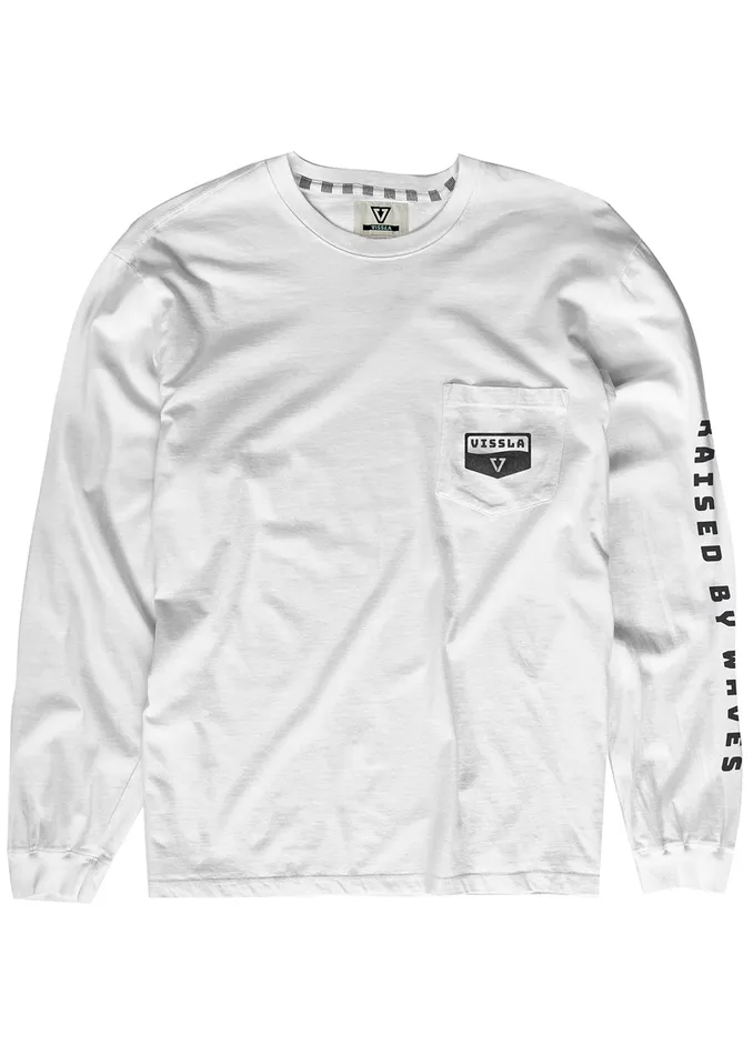 Long Sleeve Tees Men Wavy Ls Pkt Tee White Vissla