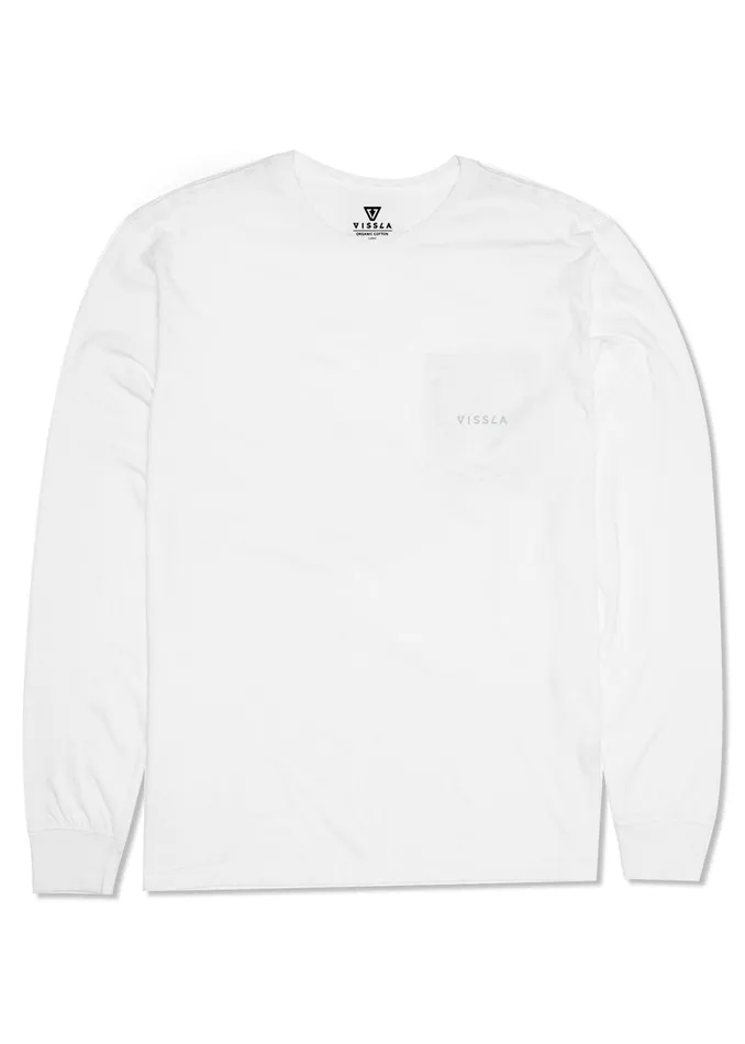 Long Sleeve Tees Vintage Vissla Premium Ls Pkt Tee White Vissla Men