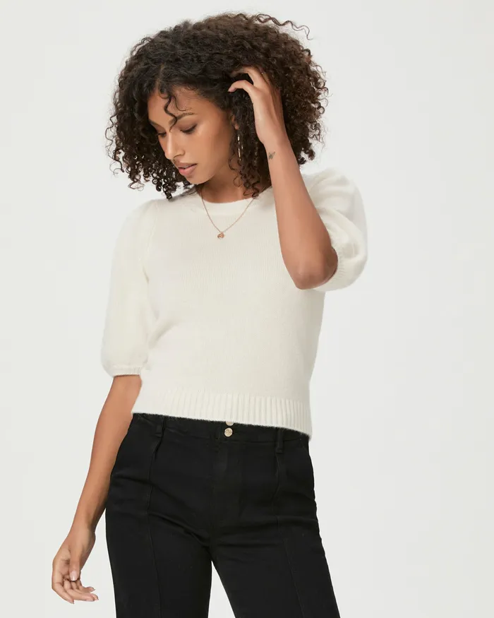 Lucerne Top 8211 Ivory Cashmere Sweaters and Sweatshirts PAIGE Women