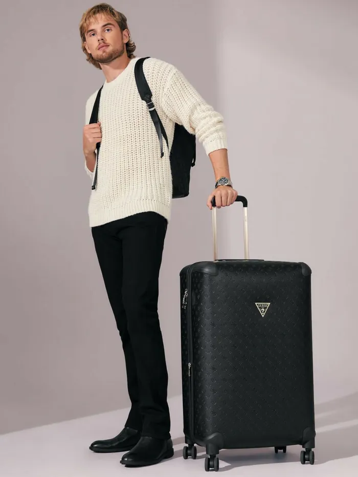 Luggage and Travel Bags Wilder Debossed 288243 8Wheel Suitcase Black GUESS WomenMen Luggage and Travel Bags Wilder Debossed 288243 8Wheel Suitcase Black GUESS WomenMen