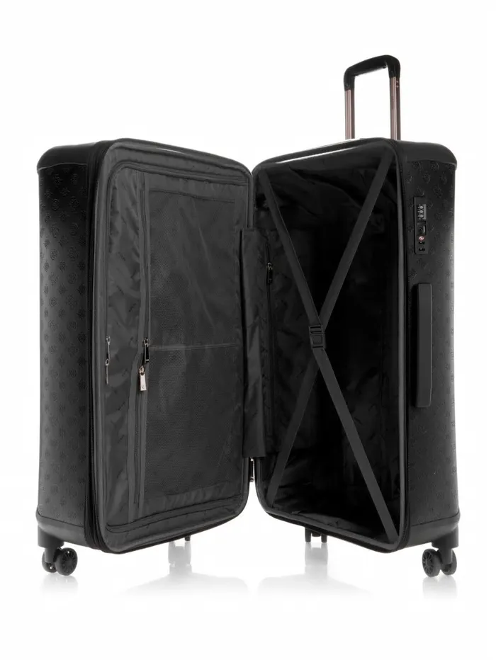 Luggage and Travel Bags Wilder Debossed 288243 8Wheel Suitcase Black GUESS WomenMen Luggage and Travel Bags Wilder Debossed 288243 8Wheel Suitcase Black GUESS WomenMen
