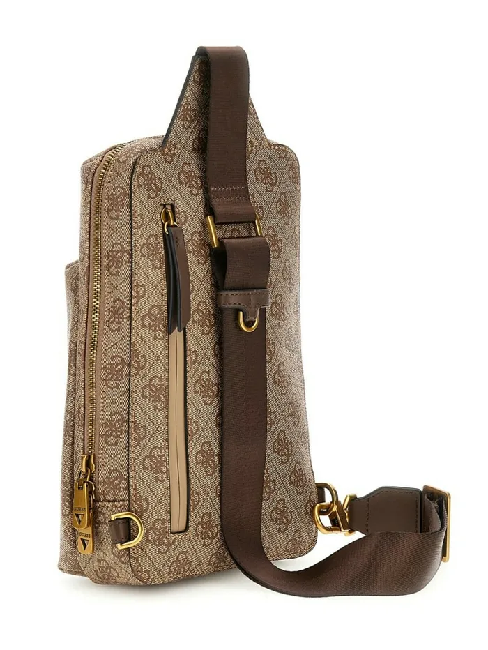 Luggage and Travel Bags WomenMen Vezzola Eco Quattro G Sling Bag Brown GUESS Luggage and Travel Bags WomenMen Vezzola Eco Quattro G Sling Bag Brown GUESS