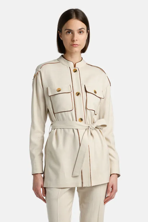 Luisa Spagnoli Vastita Vastita Beige Women Jackets and Blazers