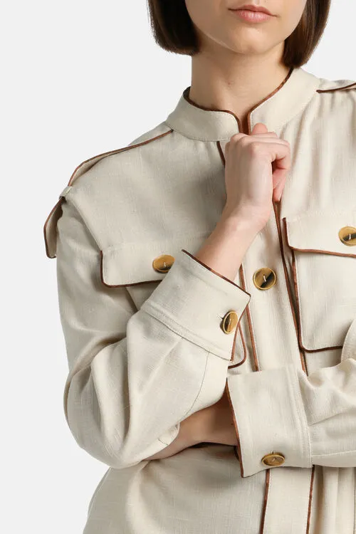 Luisa Spagnoli Vastita Vastita Beige Women Jackets and Blazers Luisa Spagnoli Vastita Vastita Beige Women Jackets and Blazers