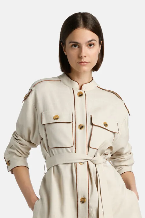 Luisa Spagnoli Vastita Vastita Beige Women Jackets and Blazers Luisa Spagnoli Vastita Vastita Beige Women Jackets and Blazers