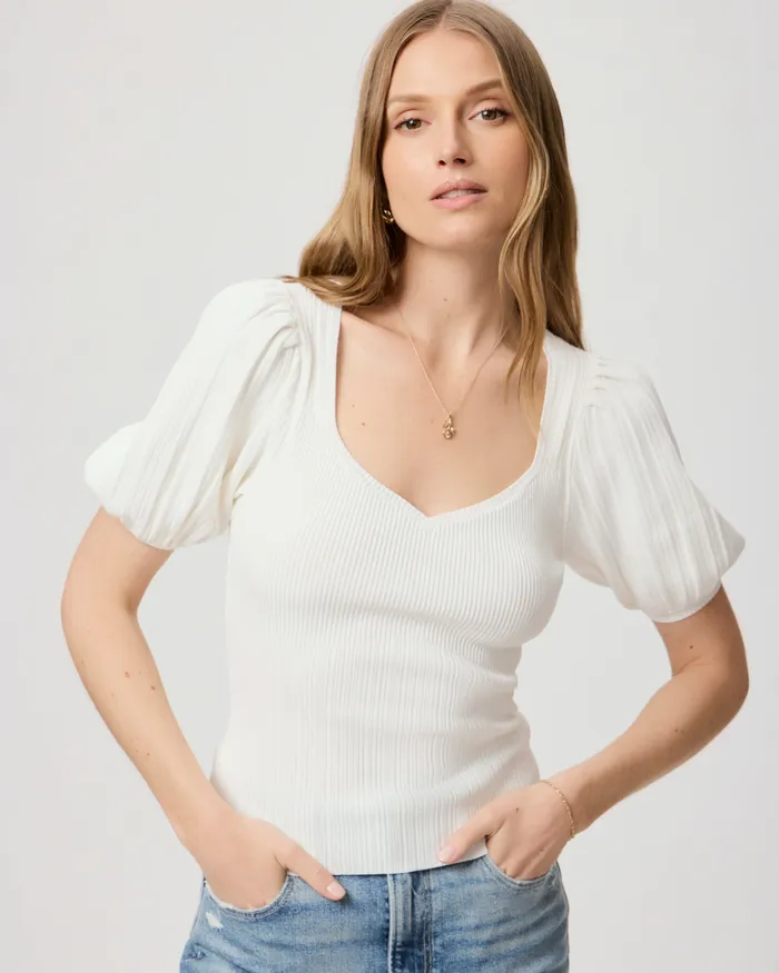 Maie Top 8211 White Women Sweaters and Sweatshirts PAIGE