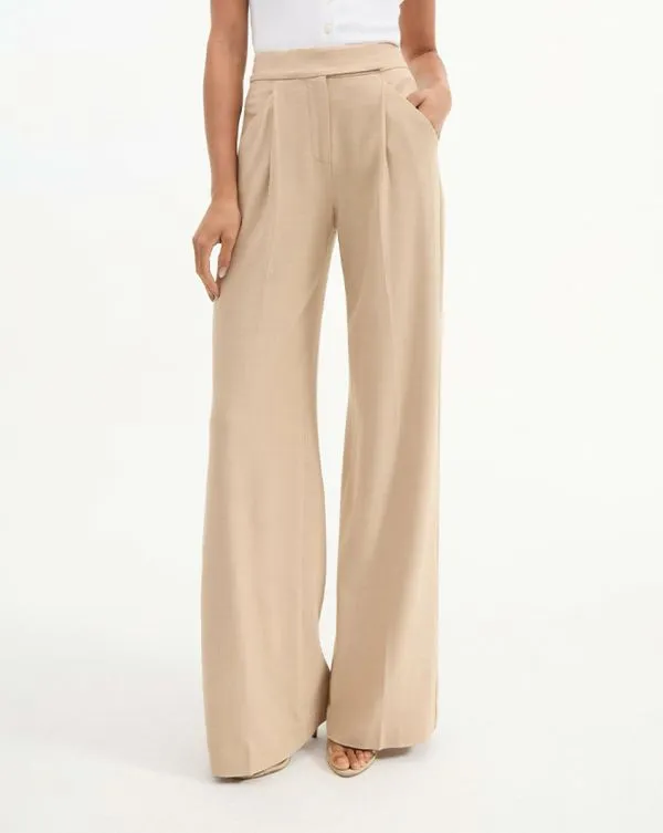 Marbeau WideLeg Pant Stone Khaki Women Veronica Beard Pants Marbeau WideLeg Pant Stone Khaki Women Veronica Beard Pants