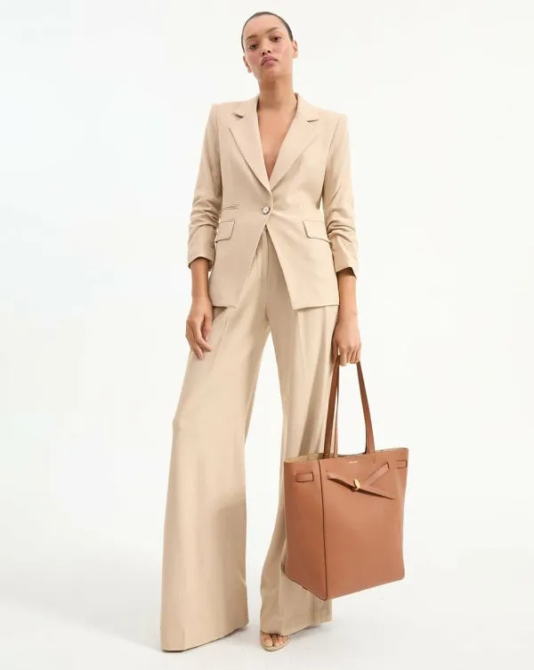 Marbeau WideLeg Pant Stone Khaki Women Veronica Beard Pants Marbeau WideLeg Pant Stone Khaki Women Veronica Beard Pants
