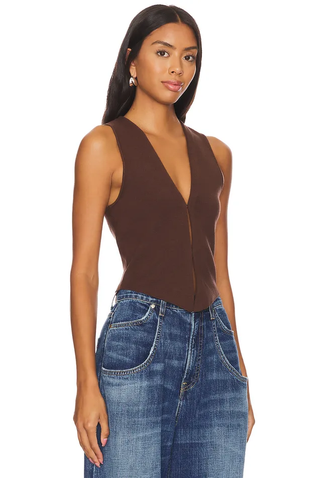 Margie Vest Brown Women Lovers and Friends Tops Margie Vest Brown Women Lovers and Friends Tops