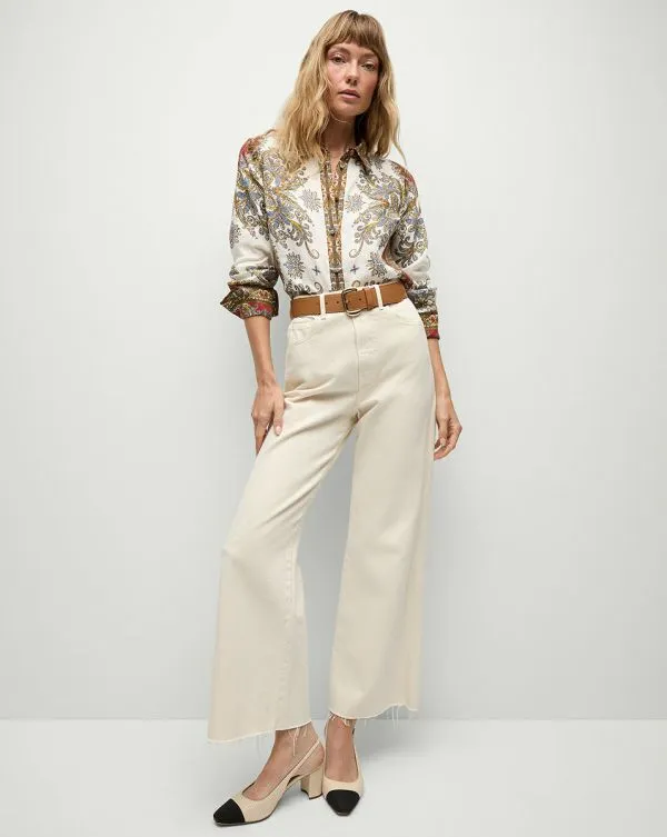 Maryam Linen Shirt Doveandred Multi Women Veronica Beard Tops Maryam Linen Shirt Doveandred Multi Women Veronica Beard Tops