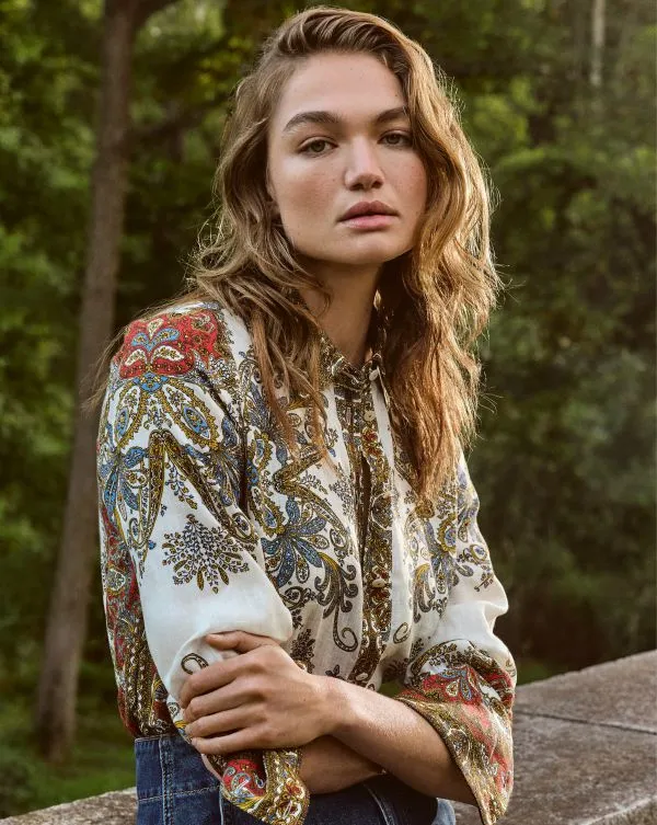 Maryam Linen Shirt Doveandred Multi Women Veronica Beard Tops Maryam Linen Shirt Doveandred Multi Women Veronica Beard Tops