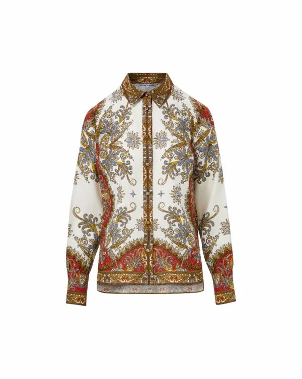 Maryam Linen Shirt Doveandred Multi Women Veronica Beard Tops Maryam Linen Shirt Doveandred Multi Women Veronica Beard Tops