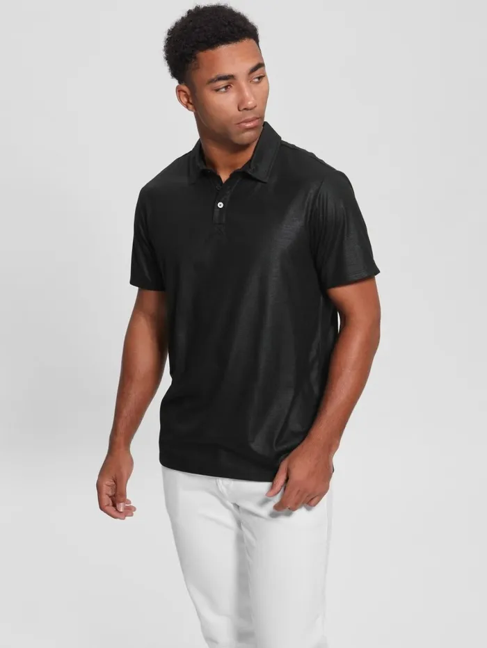 Mason Shine Polo Black Shirts GUESS Men