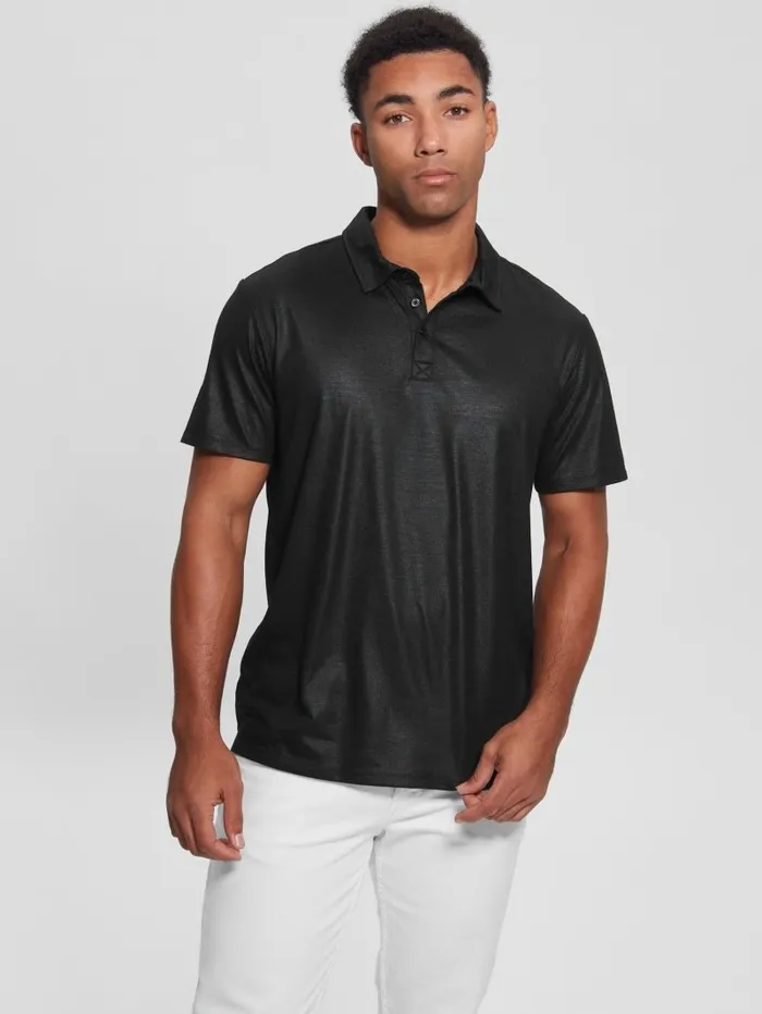 Mason Shine Polo Black Shirts GUESS Men