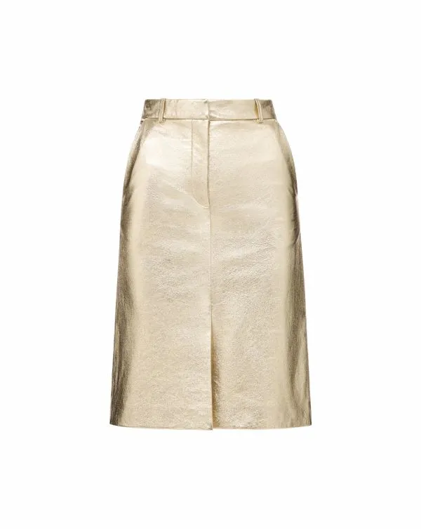 Maxine Leather Midi Skirt Gold Women Veronica Beard Skirts and Shorts Maxine Leather Midi Skirt Gold Women Veronica Beard Skirts and Shorts