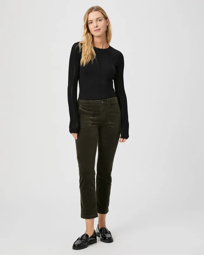 Mayslie Straight Ankle Pant 8211 Shaded Glen Corduory Denim PAIGE Women