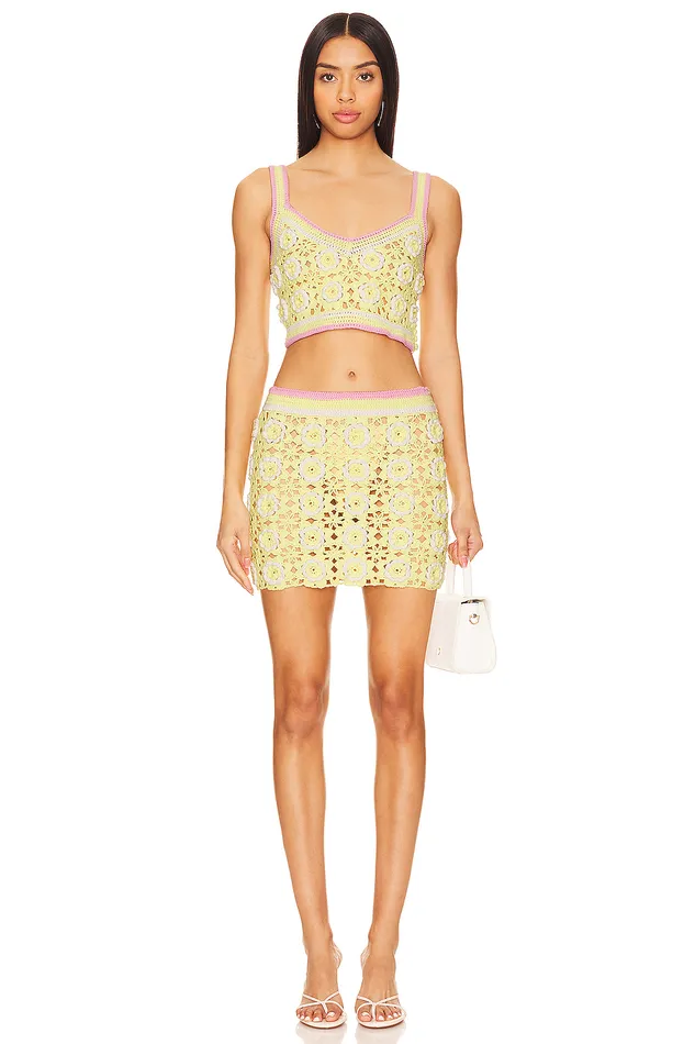 Meadow Crochet Skirt Yellow Women Lovers and Friends Skirts Meadow Crochet Skirt Yellow Women Lovers and Friends Skirts