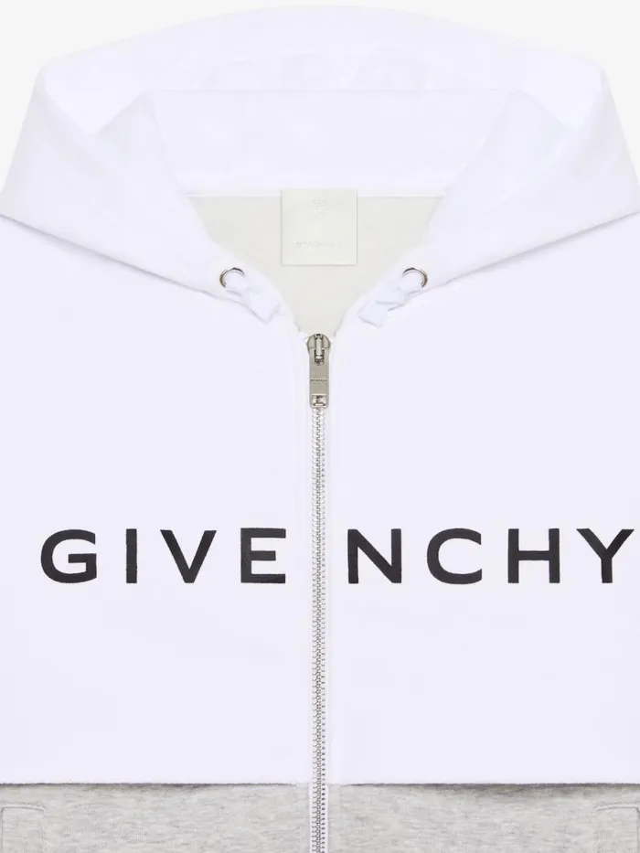 Men Baby 1 Month To 3 Years Givenchy GIVENCHY Sewn and Layer Hoodie In Fleece Greywhite