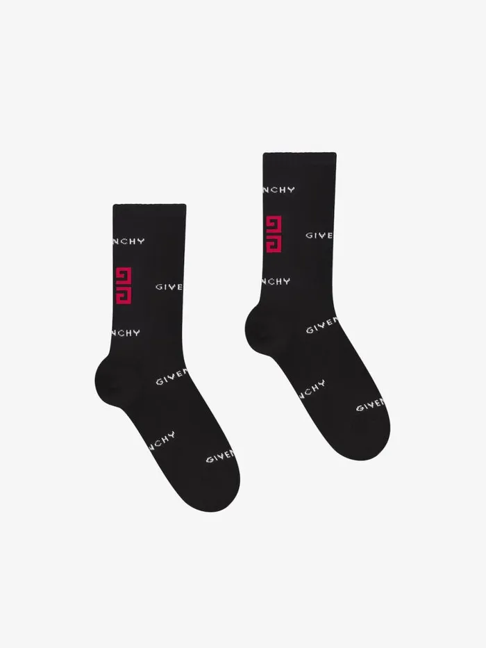 Men Baby 1 Month To 3 Years Givenchy Socks In GIVENCHY 4G Jacquard Black