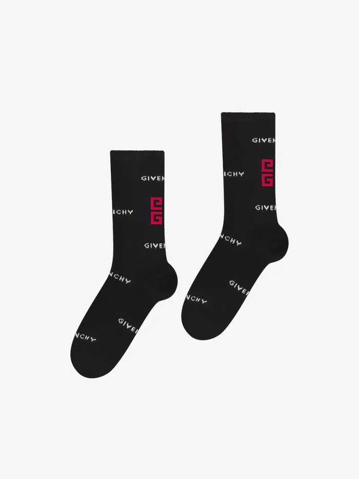 Men Baby 1 Month To 3 Years Givenchy Socks In GIVENCHY 4G Jacquard Black