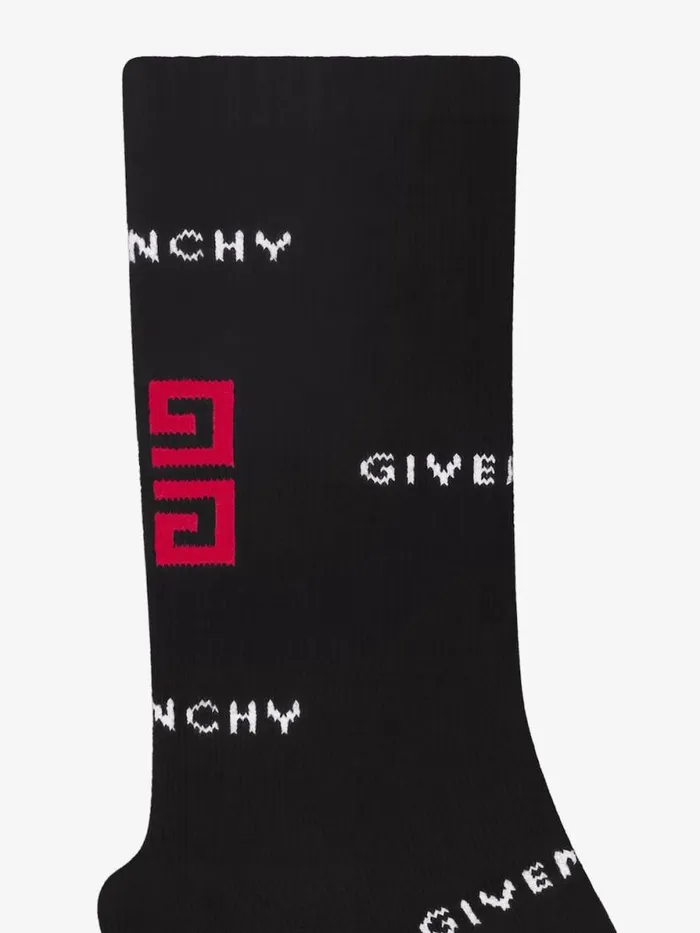 Men Baby 1 Month To 3 Years Givenchy Socks In GIVENCHY 4G Jacquard Black