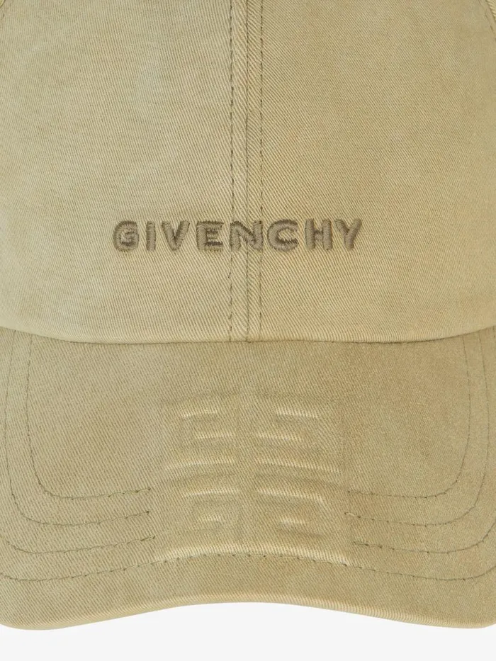 Men Beanies and Caps Givenchy GIVENCHY 4G Embroidered Cap In Canvas Khaki Men Beanies and Caps Givenchy GIVENCHY 4G Embroidered Cap In Canvas Khaki