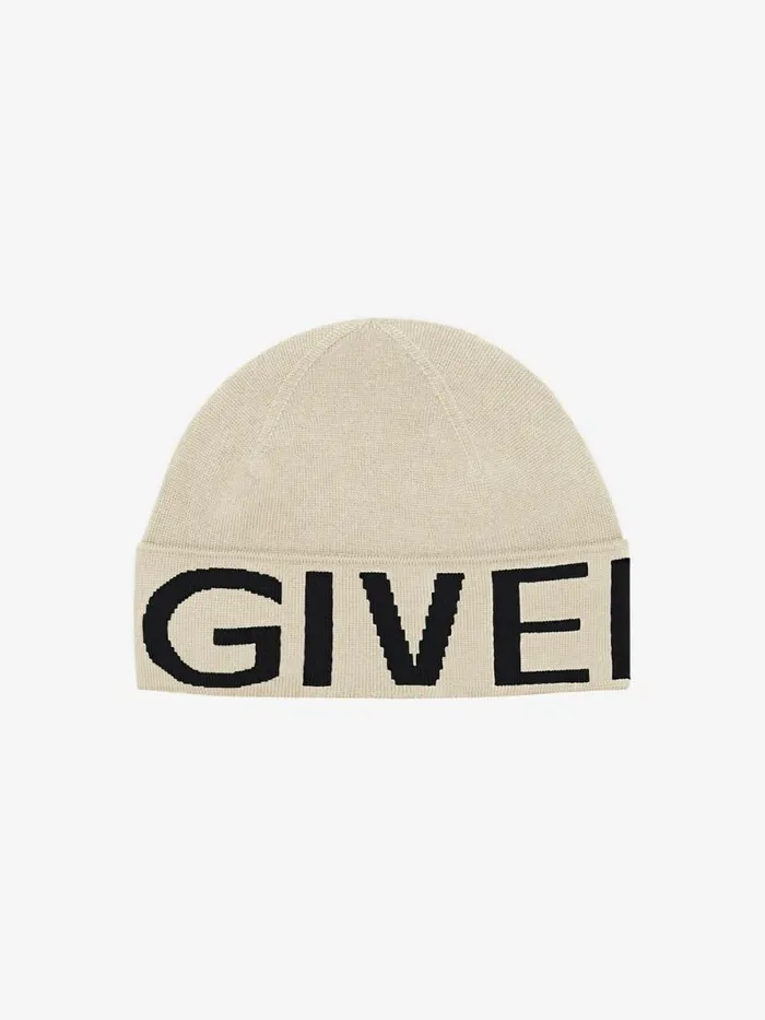 Men Beanies and Caps Givenchy GIVENCHY Beanie In Wool Clay