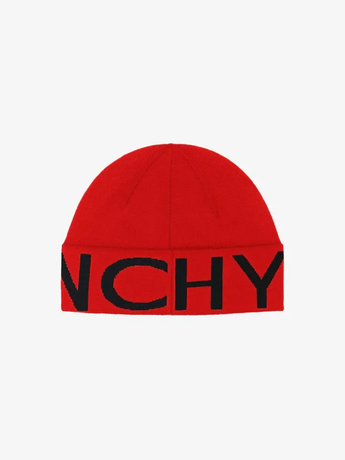 Men Beanies and Caps Givenchy GIVENCHY Beanie In Wool Redblack Men Beanies and Caps Givenchy GIVENCHY Beanie In Wool Redblack