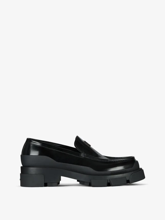 Men Boots and Loafers Givenchy Terra Loafer In Brushed Leather Black