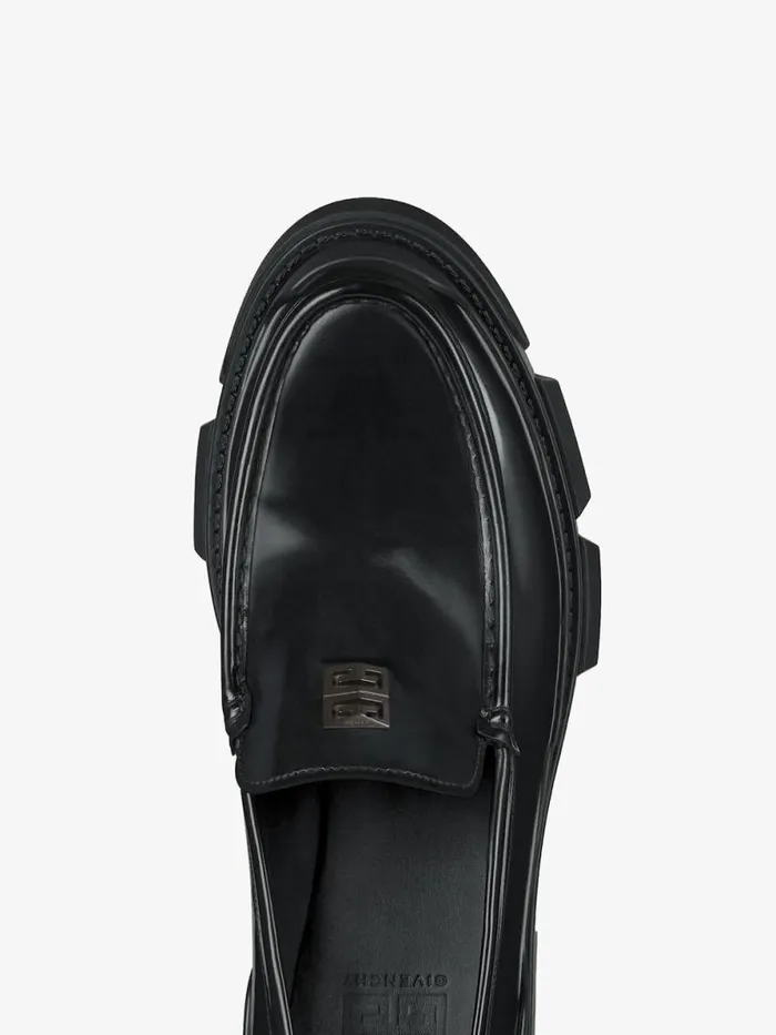 Men Boots and Loafers Givenchy Terra Loafer In Brushed Leather Black Men Boots and Loafers Givenchy Terra Loafer In Brushed Leather Black