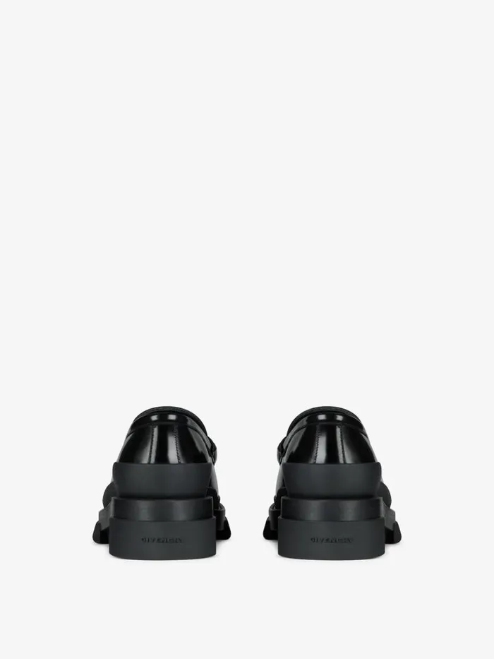 Men Boots and Loafers Givenchy Terra Loafer In Brushed Leather Black Men Boots and Loafers Givenchy Terra Loafer In Brushed Leather Black