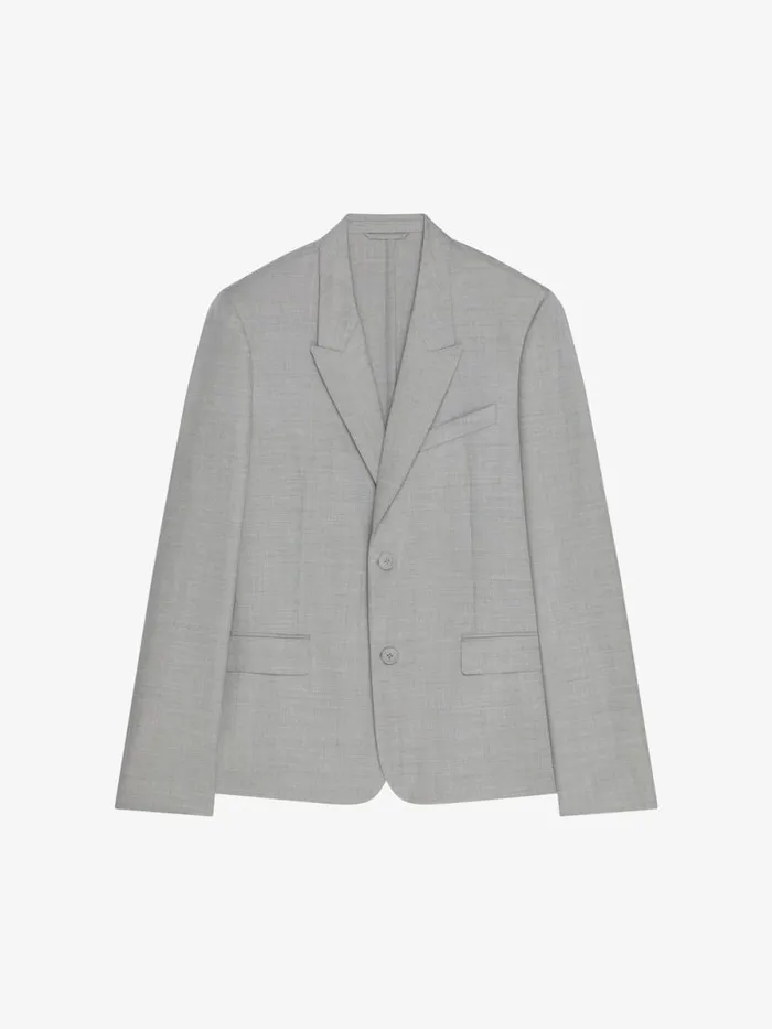 Men Coats and Jackets Givenchy Jacket In Wool Greywhite