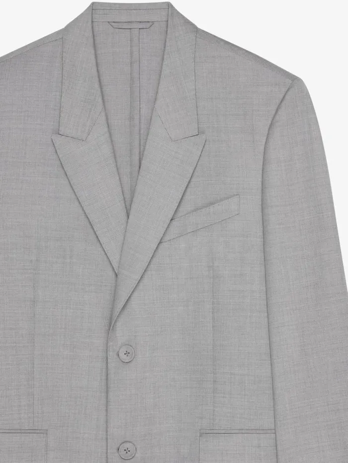 Men Coats and Jackets Givenchy Jacket In Wool Greywhite