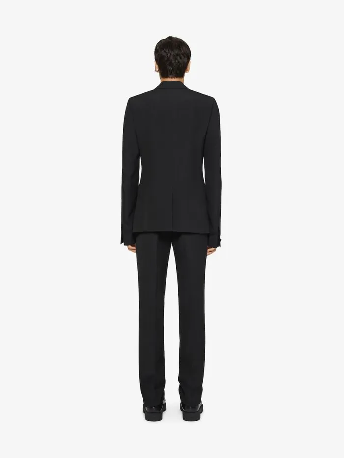 Men Coats and Jackets Givenchy Slim Fit Jacket In Wool With Satin Collar Black