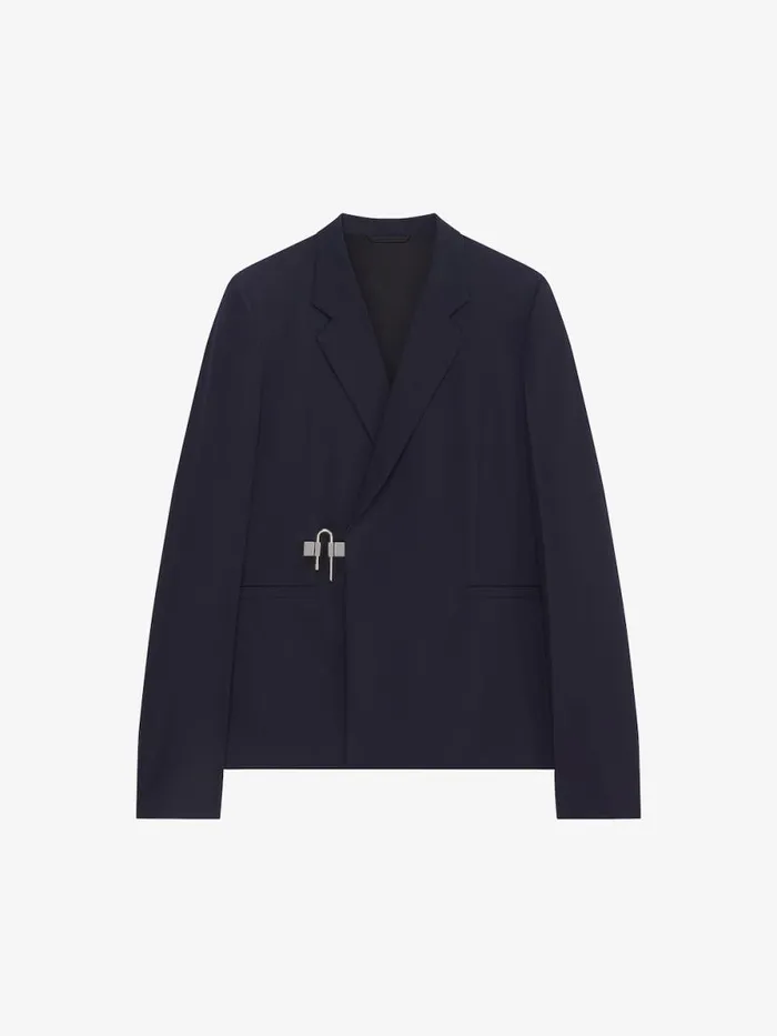 Men Coats and Jackets Givenchy Ulock Slim Fit Jacket In Wool Navy