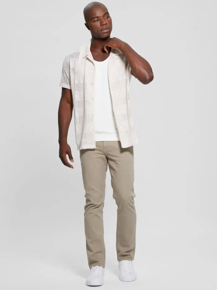 Men GUESS Eco Cyrus Ribbed Tank Salt White TShirts and Tanks Men GUESS Eco Cyrus Ribbed Tank Salt White TShirts and Tanks
