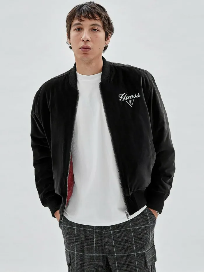 Men GUESS Originals Reversible Flight Jacket Black Jackets and Coats GUESS