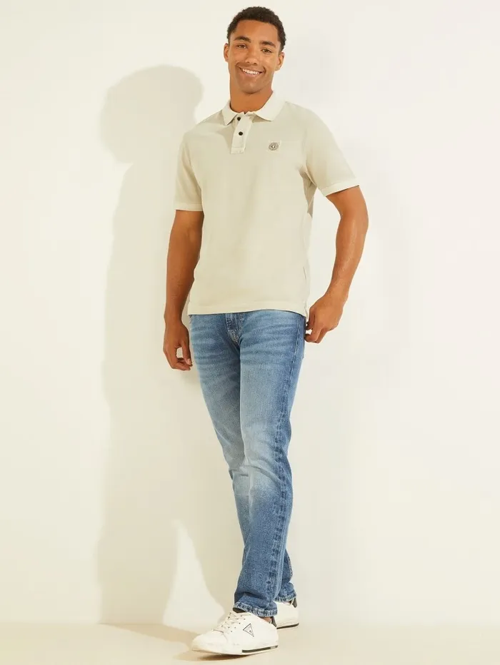 Men GUESS Washed Polo Grey Boundary Shirts