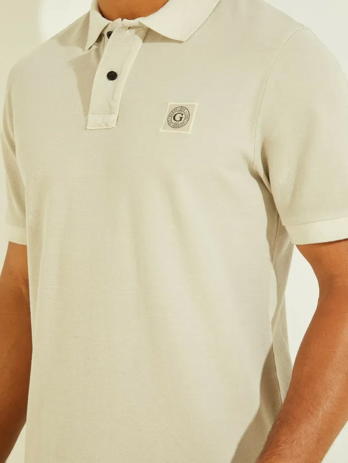 Men GUESS Washed Polo Grey Boundary Shirts
