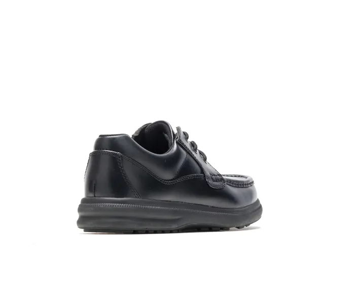 Men Gus Black Leather Walking Shoes Hush Puppies