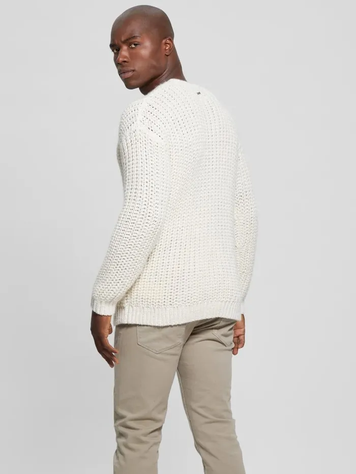 Men Hoodies and Sweaters GUESS Eco WoolBlend Grayson Sweater Quicksand Men Hoodies and Sweaters GUESS Eco WoolBlend Grayson Sweater Quicksand