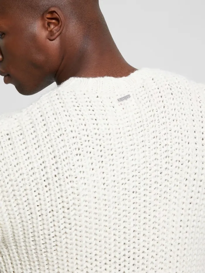 Men Hoodies and Sweaters GUESS Eco WoolBlend Grayson Sweater Quicksand Men Hoodies and Sweaters GUESS Eco WoolBlend Grayson Sweater Quicksand