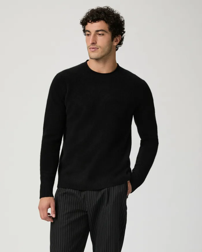 Men Icon Capsule Vick Crew Neck Sweater 8211 Black Sweaters and Sweatshirts PAIGE
