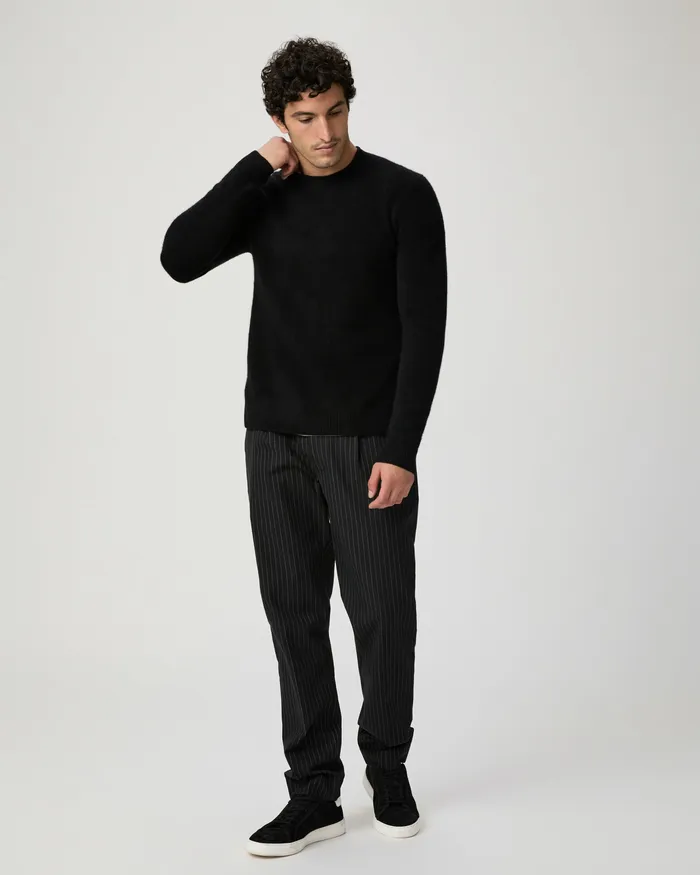 Men Icon Capsule Vick Crew Neck Sweater 8211 Black Sweaters and Sweatshirts PAIGE