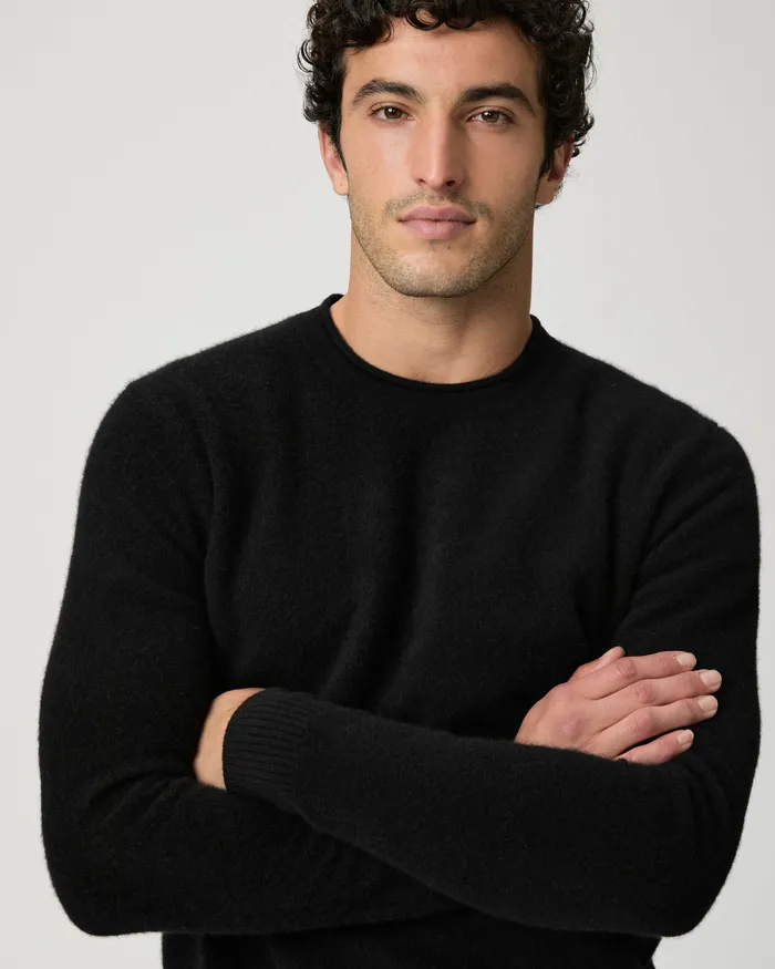 Men Icon Capsule Vick Crew Neck Sweater 8211 Black Sweaters and Sweatshirts PAIGE